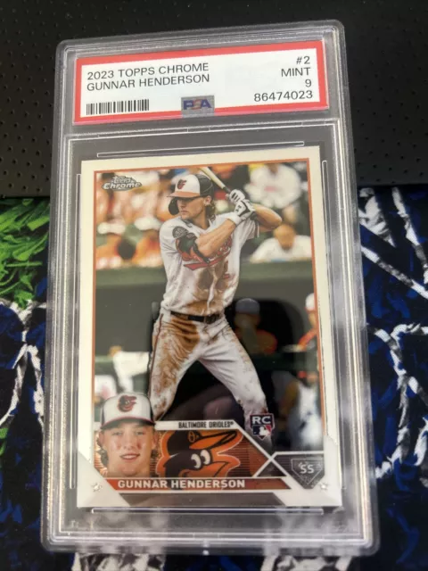 2023 Topps Chrome Gunnar Henderson Rookie RC Orioles #2 PSA 9 Mint