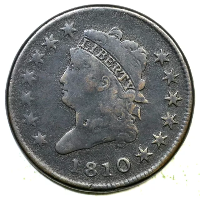 1810 S-282 R-2 Classic Head Large Cent Coin 1c