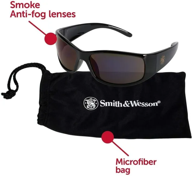 Smith & Wesson 21303 Protective Safety Sun Glasses Anti-Fog Smoke Gray Lens Z87+ 3