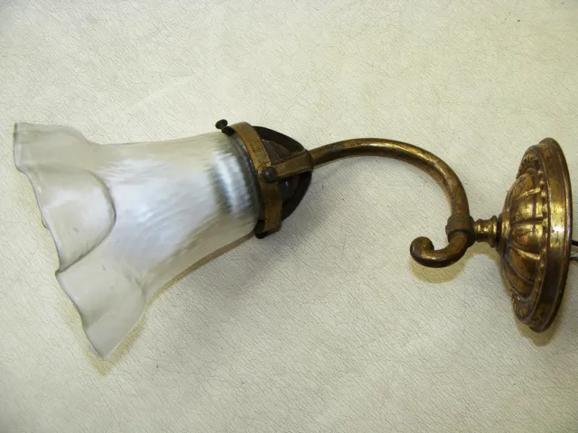 Schöne alte Jugendstil Lampe, Glas Wandlampe