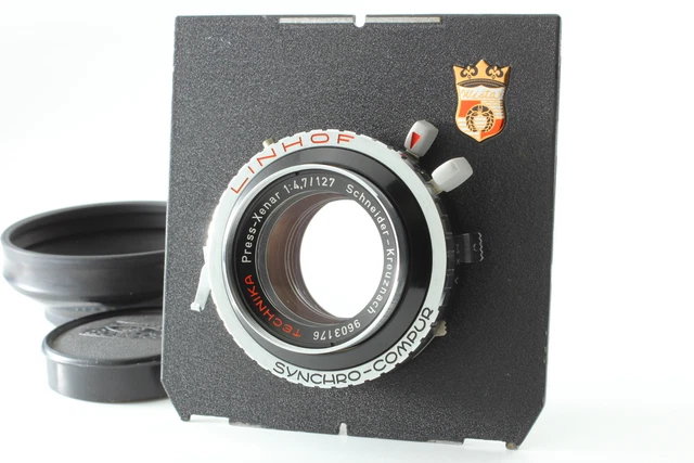 [ EXC+ 5] schneider Kreuznach Press Xenar 127mm F4.7 Lentille W/ Wista Board De