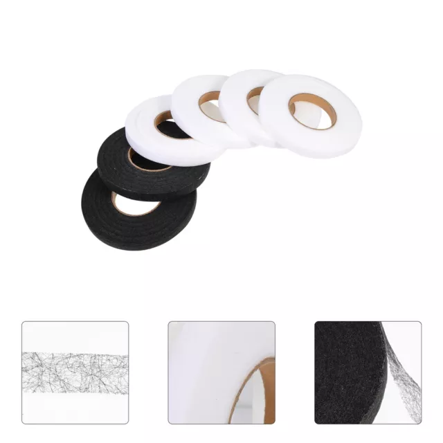 6 Rolls non- woven embroidery lining fabric tape double sided seal and seam tape