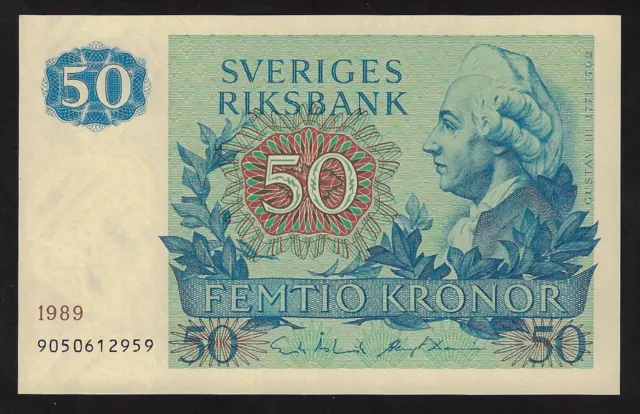 SWEDEN  50  KRONOR   1989  PICK- 53d  GEM UNC