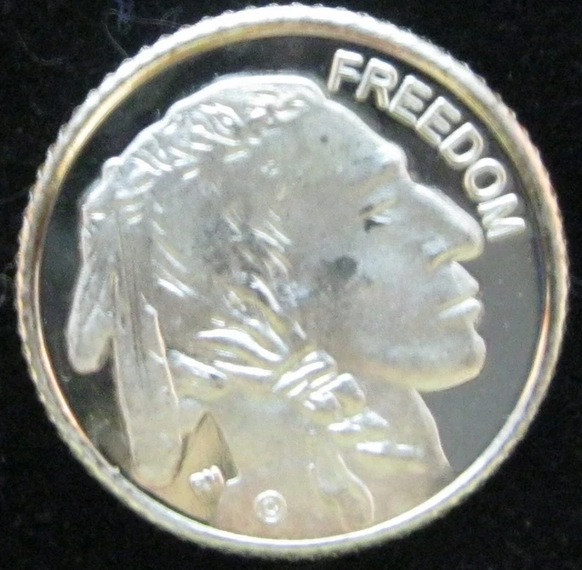 FREEDOM - 1 GRAM GR G .999 Fine Pure Solid Silver Bullion Round