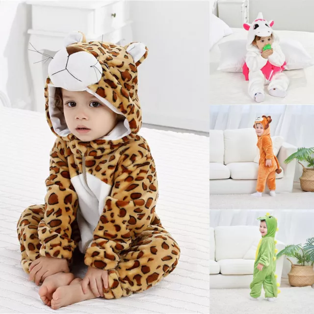 Baby Boy Girl Cute Bear Animal Hooded Romper Bodysuit Jumpsuit Newborn Costume 3