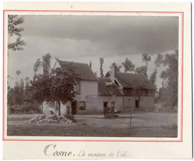 France, Cosne-Cours-sur-Loire, the house of the island vintage silver print