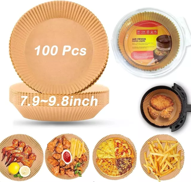 100pcs Round Air Fryer Disposable Non-Stick Baking Steamer Paper Liner Parchmen