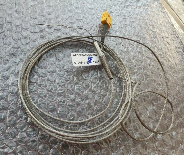 Watlow AFCJ0FA033UK100 Thermocouple, Type K, 10FT Leads, 0.032" Diameter (IN23S1