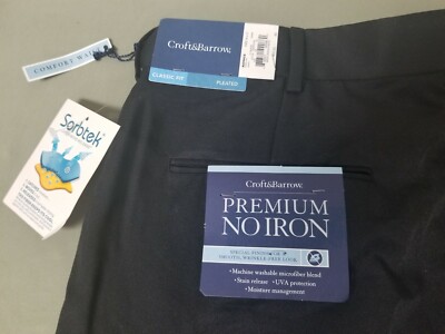 New Mens Croft&Barrow Classic Fit Pleated Dress Pants.  Retail 55.00