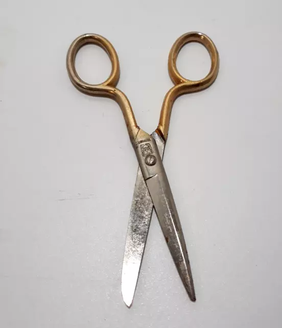 Vintage Sewing Scissors Crossed Palm Trees Hallmark GERMANY 4.75" Long Shears