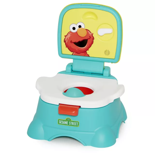 Elmo Hooray 3-in-1 Potty Chair, Toilet Trainer, Step Stool, Flush