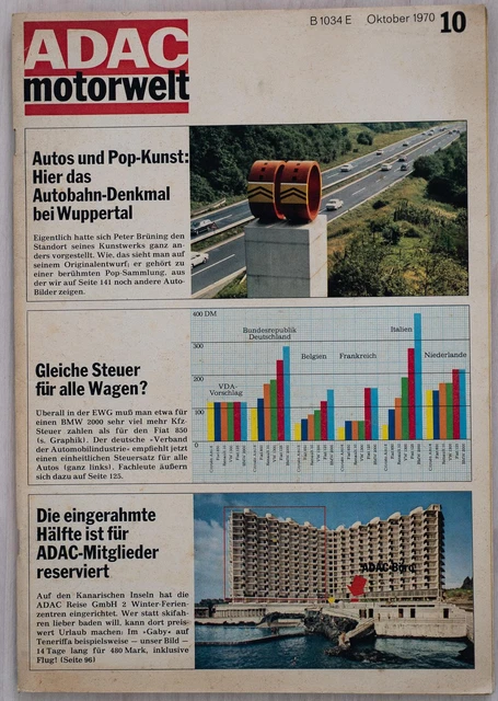 ADAC Motorwelt Nr. 10 Oktober 1970 altes ADAC Magazin
