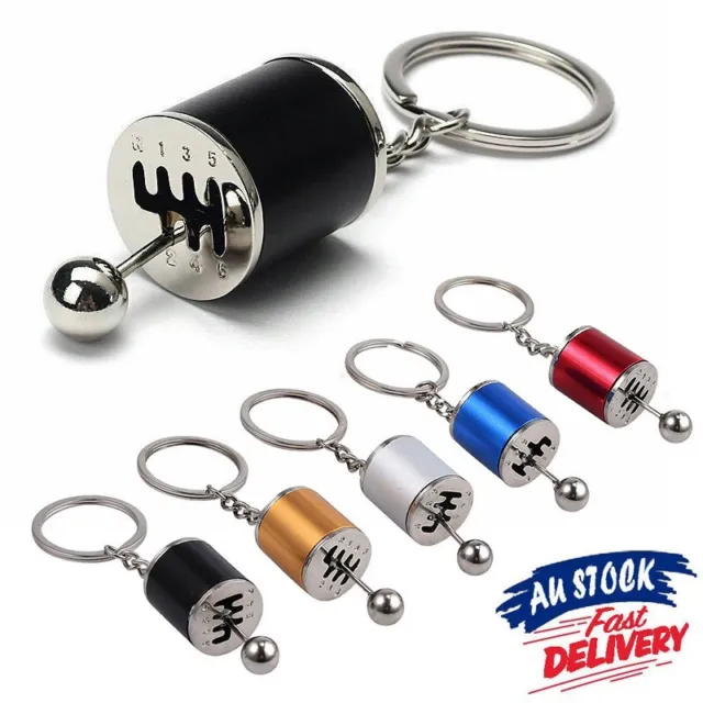 Gear Keychain Metal Fob Key Chain Box Shifter Ring Mini Small Model Ornament AU