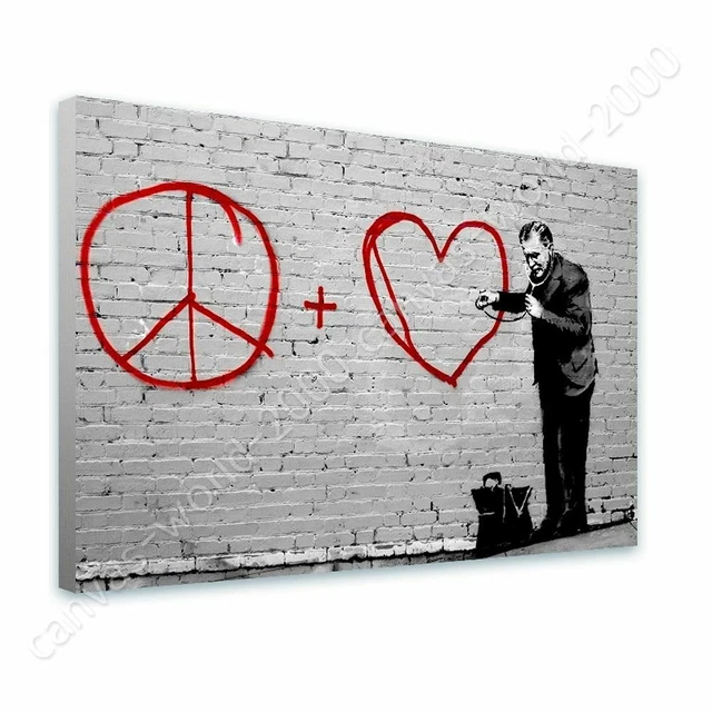 PEACE LOVE DOCTOR by Banksy Ready to Hang Canvas Wall art giclee
