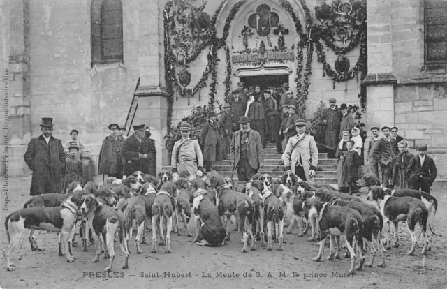 Cpa 95 Presles Saint Hubert La Meute De S.a.m.le Prince Murat