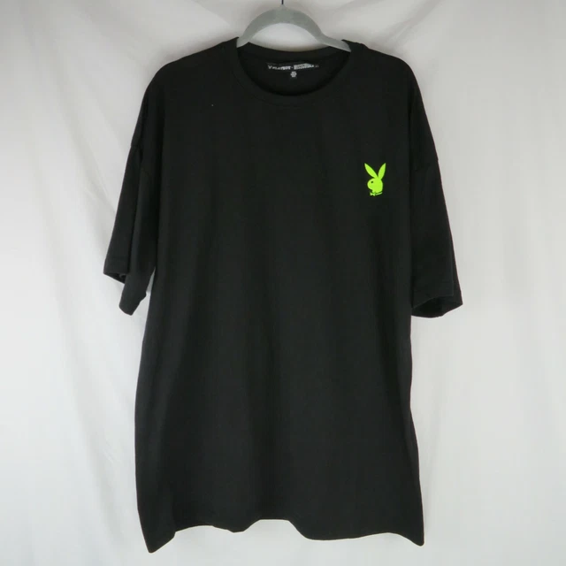 PLAYBOY X MISSGUIDED Repeat Slogan Black T Shirt Dress Sz US 0