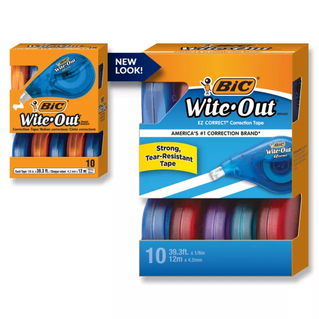 BIC® Wite-Out® Brand EZ Correct® Correction Tape, White, 10 Pack