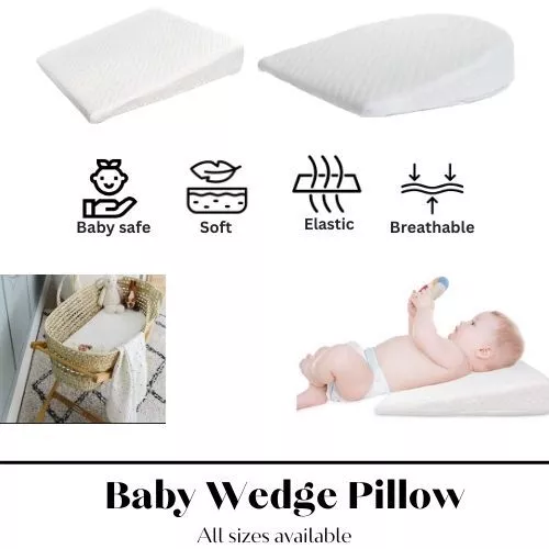 Baby Wedge Pillow Anti Reflux Colic Cushion For Pram/ Crib/ Cot Bed All Sizes