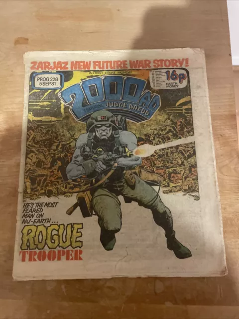 2000AD comic Prog 228 - Sept 5th 1981 First Appearance of Rogue Trooper