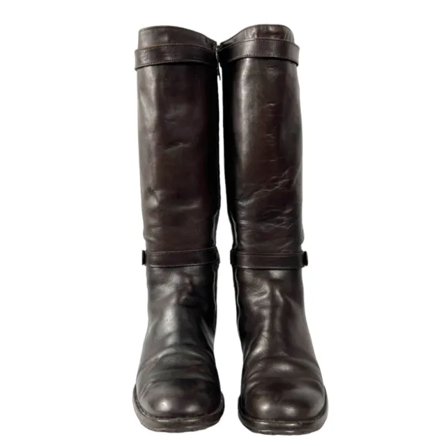 PENNYBLACK Leather Tall Riding Knee High Equestrian Boots Dark Brown Size 36 / 6