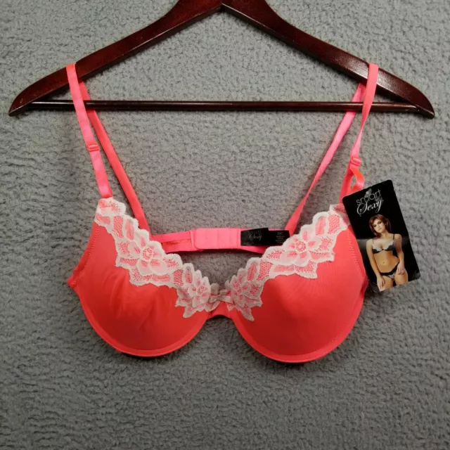NWT SMART & Sexy Maidenform Woman Size 36C Pink Bra Lace Top $14.88 -  PicClick