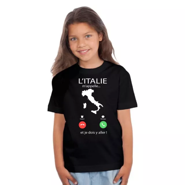 T-shirt ENFANT FILLE L'ITALIE M'APPELLE...