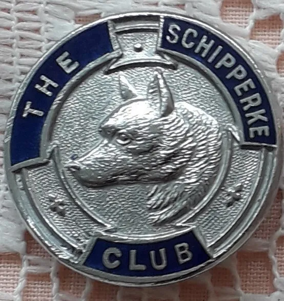 The Schipperke Club Dog Enamel Metal Badge