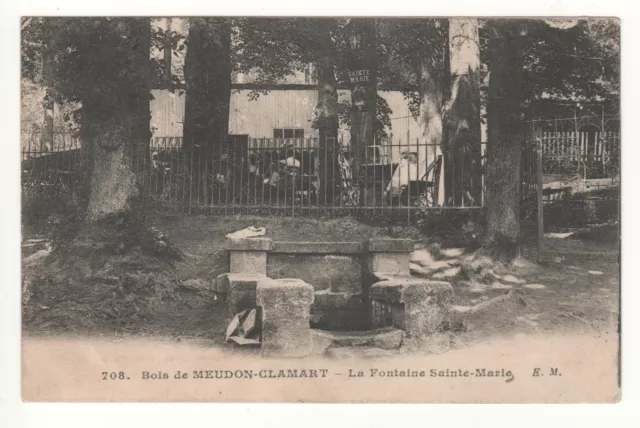 Cpa 92 - Bois De Meudon-Clamart : Fontaine Sainte-Marie (Hauts-De-Seine) Écrite