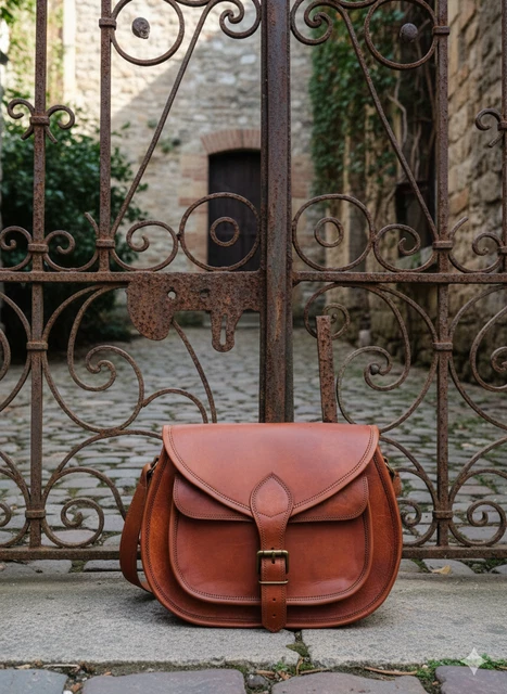 Grand Sac De Voyage En Cuir De Chèvre Marron – Fait Main, Bandoulière Réglable, 30 Cm De Large