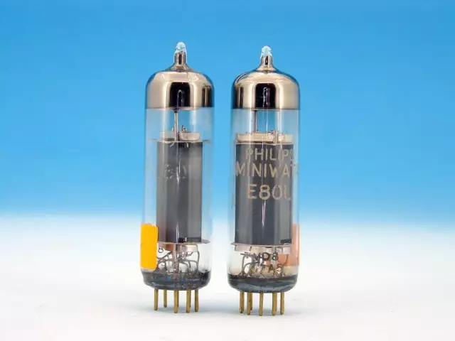 E80L PHILIPS Gold Pin TUBES MATCHED PAIR TESTED*