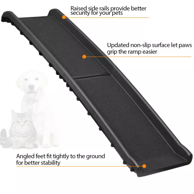 Foldable Dog Pet Ramp Lightweight for Car SUV Truck Rubber Feet Non-Slip Stairs
