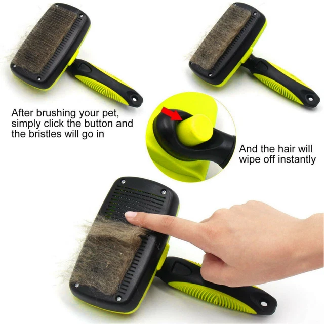 Self Cleaning Pet Dog Cat Slicker Brush Grooming for Medium and Long Hair Pets 2