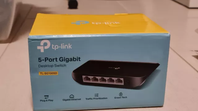 TP-Link LS1005G 5-Port Gigabit Home Desktop Ethernet Switch/Hub, Network White