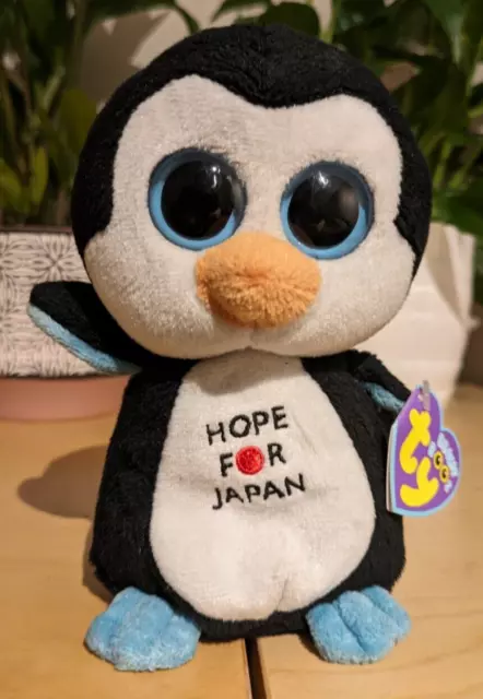 TY 2011 Hope for Japan Penguin Beanie Boo Soft Toy