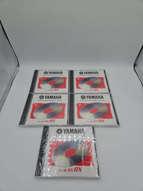 Yamaha High Speed CD-R 650mb 74 Min CD Recordable Compact Disc Lot Of 5 W/ Cases