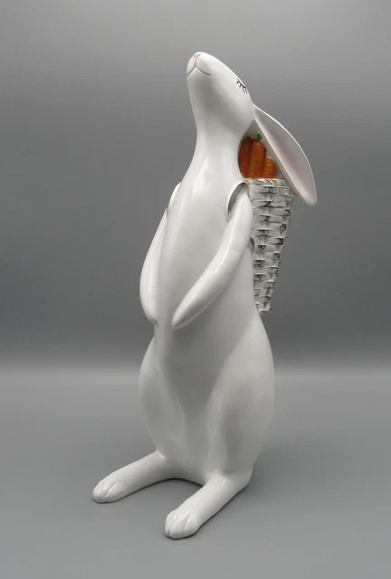 Martha Stewart Easter Spring Bunny With Basket Of Carrots Figurine Bnwt