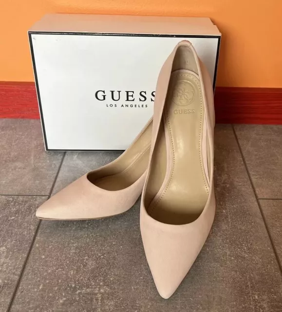 GUESS Los Angeles High Heel Shoes Pumps Light Pink Nubuck Pointed Toe Size 8