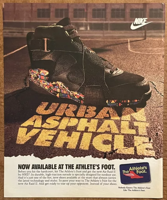 90S 1993 NIKE Air Raid II Shoes Urban Asphalt Vehicle The Athletes Foot  Print Ad $9.99 - PicClick