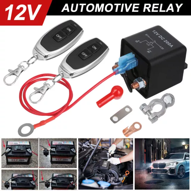 Universal 12V 230A Auto Batterie Trennrelais Trennschalter mit 2x Fernbedienung