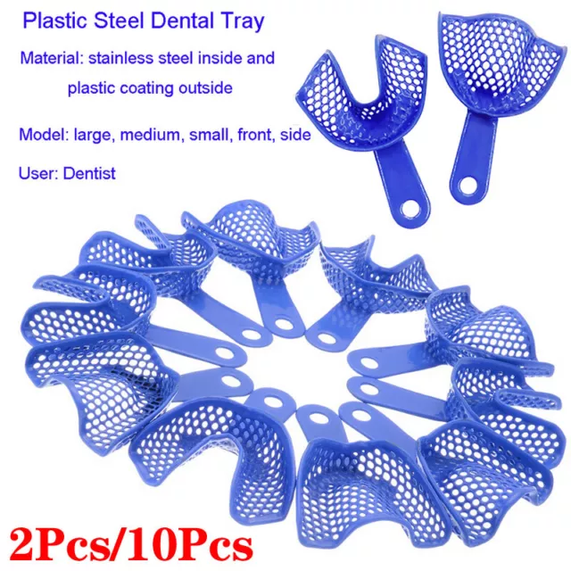 10 Pcs Dental Plastic-Steel Impression Trays Denture Instruments Materials Tray