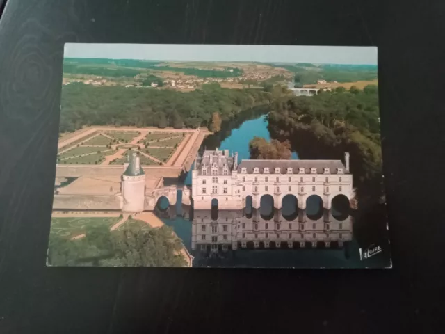 Carte postale 37 - Château de Chenonceau - vue aérienne - écrite 