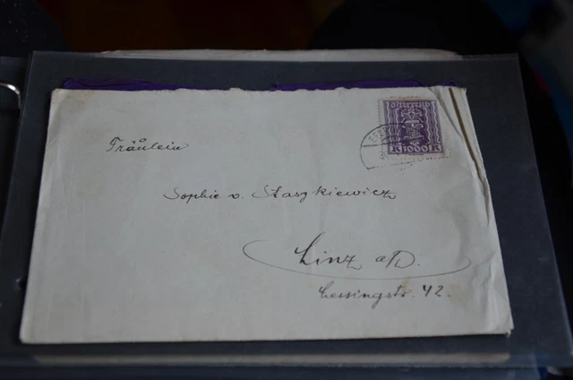 österreich OBERÖSTERREICH BRIEFHÜLLE 1924 EFERDING LINZ STASZKIEWICZ