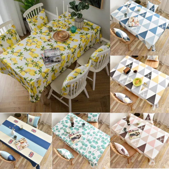 Vintage Lemon Printed Tablecloth Table Cloth Cover Kitchen Dining Home Decor