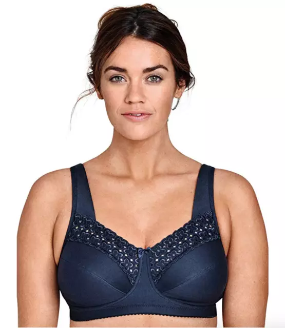 MISS MARY OF SWEDEN Broderie Anglaise Women's Non-Wired Comfort Cotton Bra  Dusty Blue : : Clothing, Shoes & Accessories