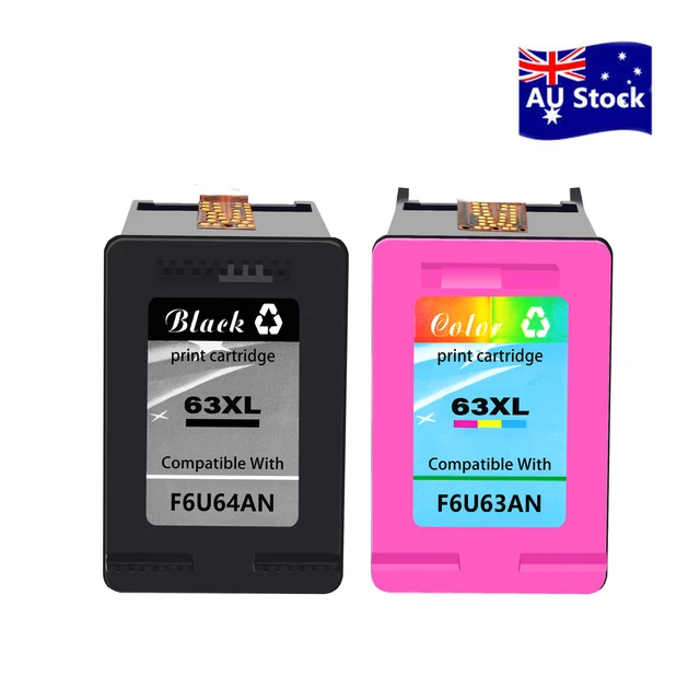 63XL INK CARTRIDGE Black Colour 2PK SET FOR HP ENVY 4511 4520 4522 4525 ...