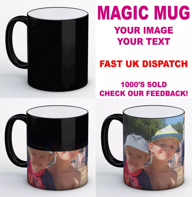 Personalised Heat Colour Changing Magic Mug - Great Birthday / Xmas Gift!!