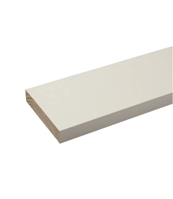 Square Baseboard 9/16” x 5-1/4” x 8’ Primed PINE wood NOT MDF