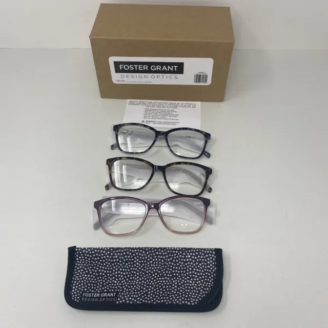 Gafas de lectura de moda Design Optics Foster Grant +1,50, paquete de 3