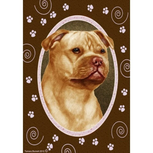 Paws House Flag - Orange Staffordshire Bull Terrier 17247