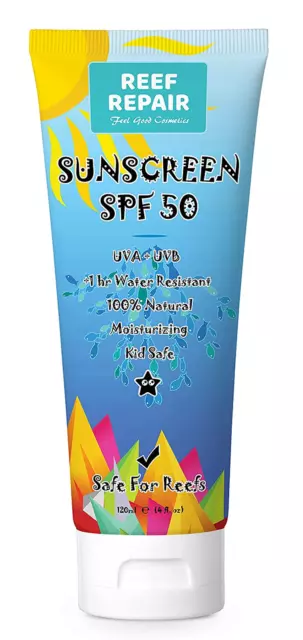 Reef Safe Sunscreen SPF 50 All Natural, Water Resistant, Moisturizing, Biodegrad